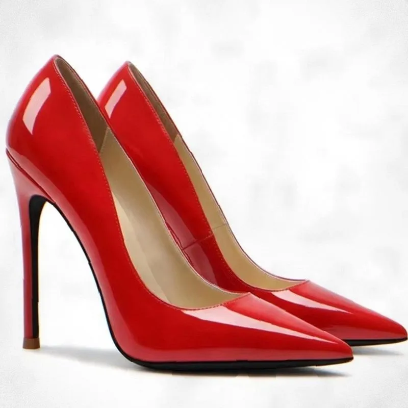Yuejinlong #YJ26-233 White Patent-Leather Pointed-Toe Stiletto Pumps Women, Bridal Formal Wedding Party Heels 2026