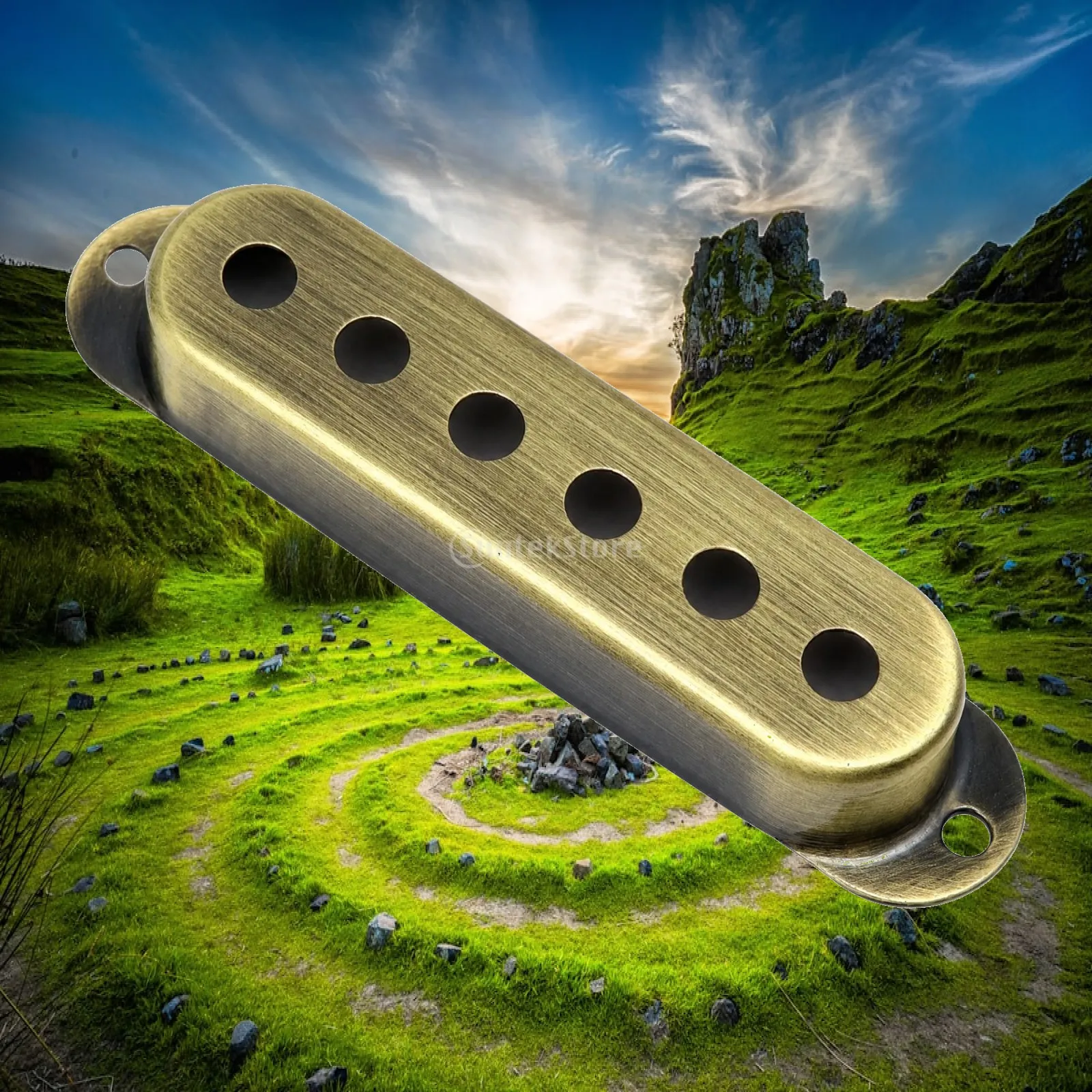 Brass Open-Style Single-Coil Pickup Cover Replacement 52mm Pole Spacing Pickup Cover Precision Fit Robust