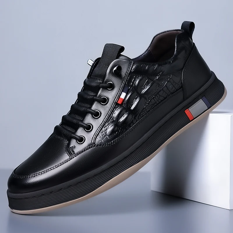 Herrenschuhe aus vulkanisiertem Leder, lässige Sneaker für Outdoor-Aktivitäten, Schnürschuhe zum Skaten_voghion.com