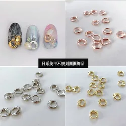 20Pcs Nail Art Alloy Rhinestones Japanese Retro Irregular Ring Design Nail Alloy Gem Stones For Manicure Nail DIY Crafts