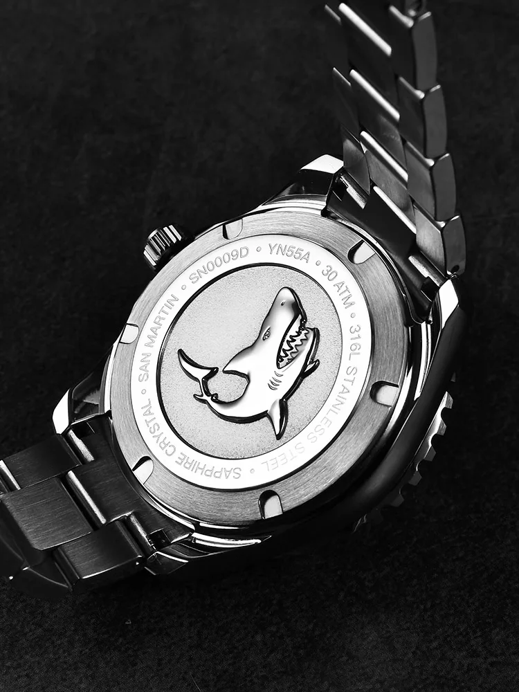 سان مارتن جديد 40 مللي متر غواص ساعة YN55 المينا الهاتفي الكلاسيكية الفاخرة الرجال التلقائي ساعات آلية الياقوت مقاوم للماء 300 متر SN0009 #3
