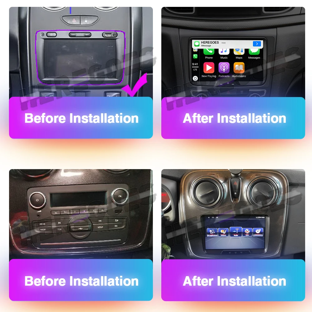 Carplay 2din Android 12.0 Car Radio GPS For dacia duster LOGAN Sandero Renault Captur Dokker Symbol Lodgy Lada Xray BT Stereo