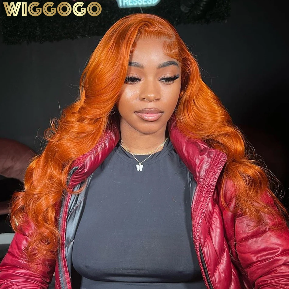 

Wiggogo Orange Ginger Lace Front Wig Body Wave Hd Lace Wig 13X6 Human Hair 13X4 Lace Front Human Hair Wig Hd Lace Frontal Wigs