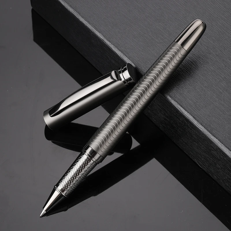 1 PC High Quality Luxury Full Metal Ballpoint Pen Silver Plating Ball Pens Business Writing Signing School Office Supplies 03733