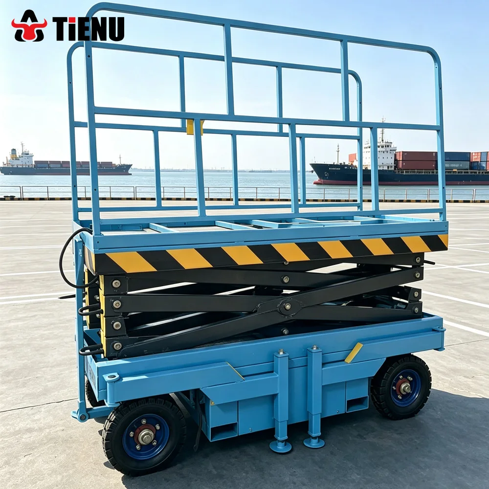 Customizable 6m 12m electric lifting platforms; heavyduty stable lifting self propelled aerial work platforms