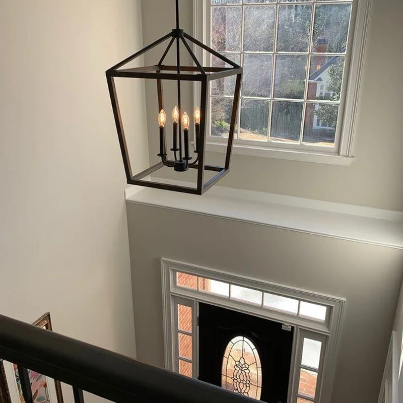 

American Retro Creative Personality Birdcage Multiheaded Candlestick Dining Room Ceiling Chandelier Simple Luxury Pendant Lamp