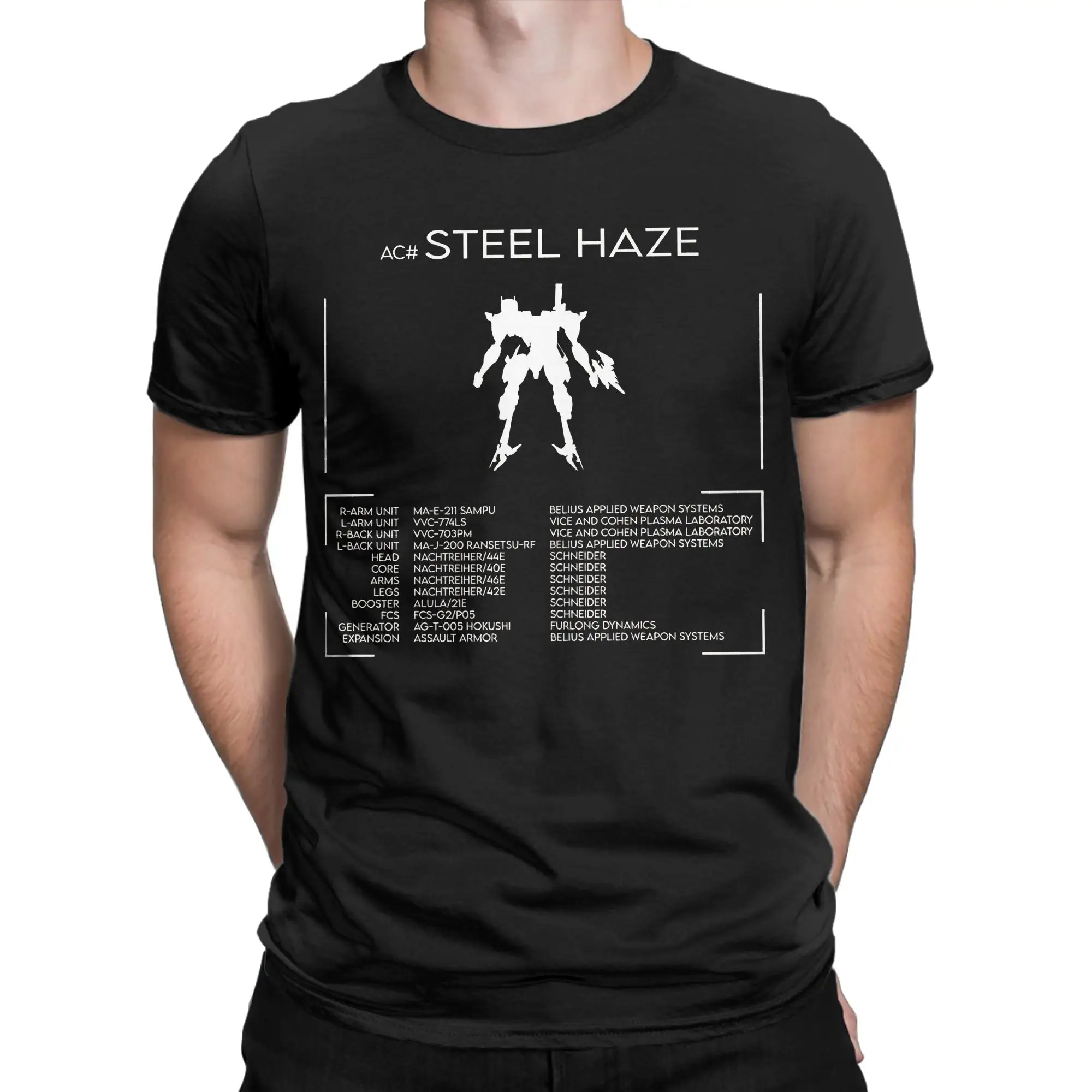 Steel Haze Graphic 100% Cotton T-Shirt Armored Core Tops Tees For Men