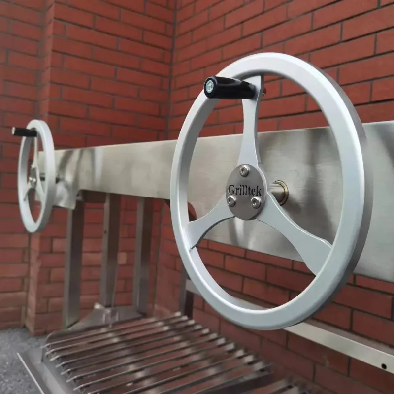 Charcoal double wheel stainless steel grill