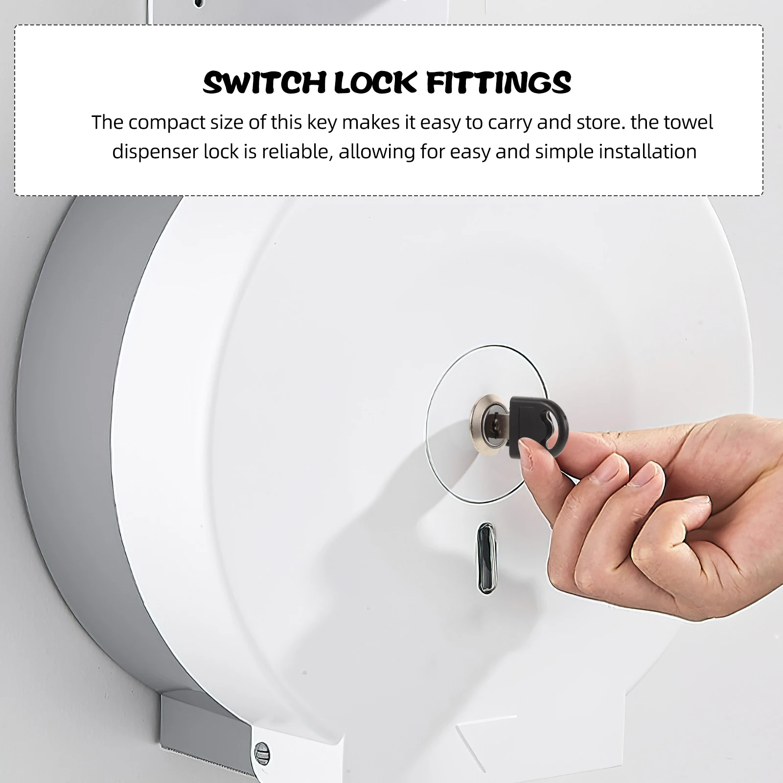 

Large Roll Paper Box Lock Key Stainless Steel Black Replacement Toilet Dispenser Commercial Bathroom Accessories Secure