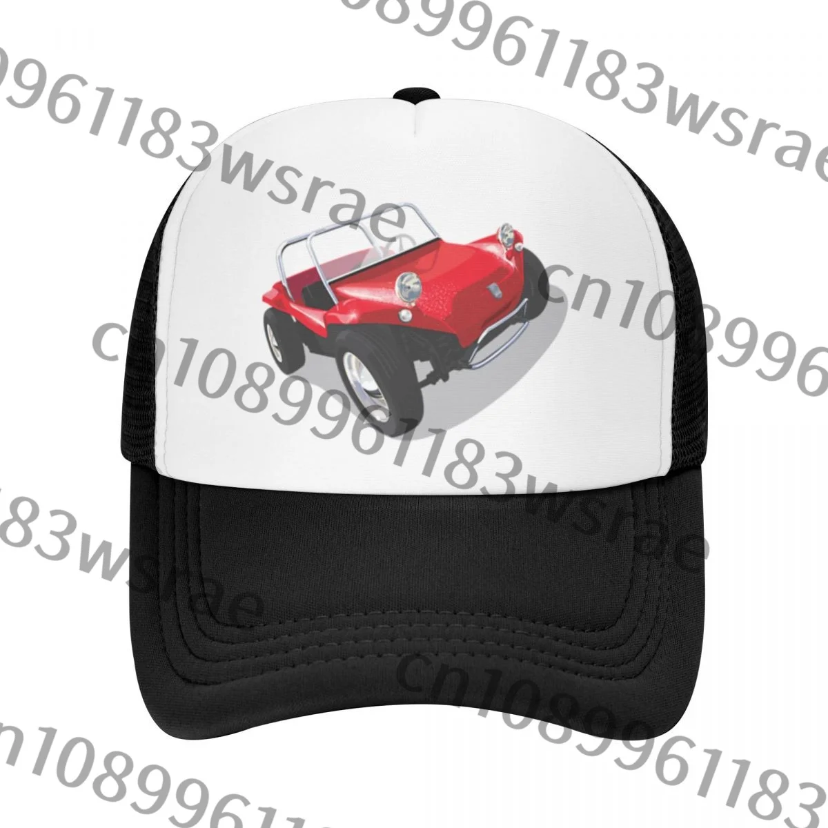 Buggy de playa clásico Manx en rojo, gorras de béisbol, sombreros de camionero