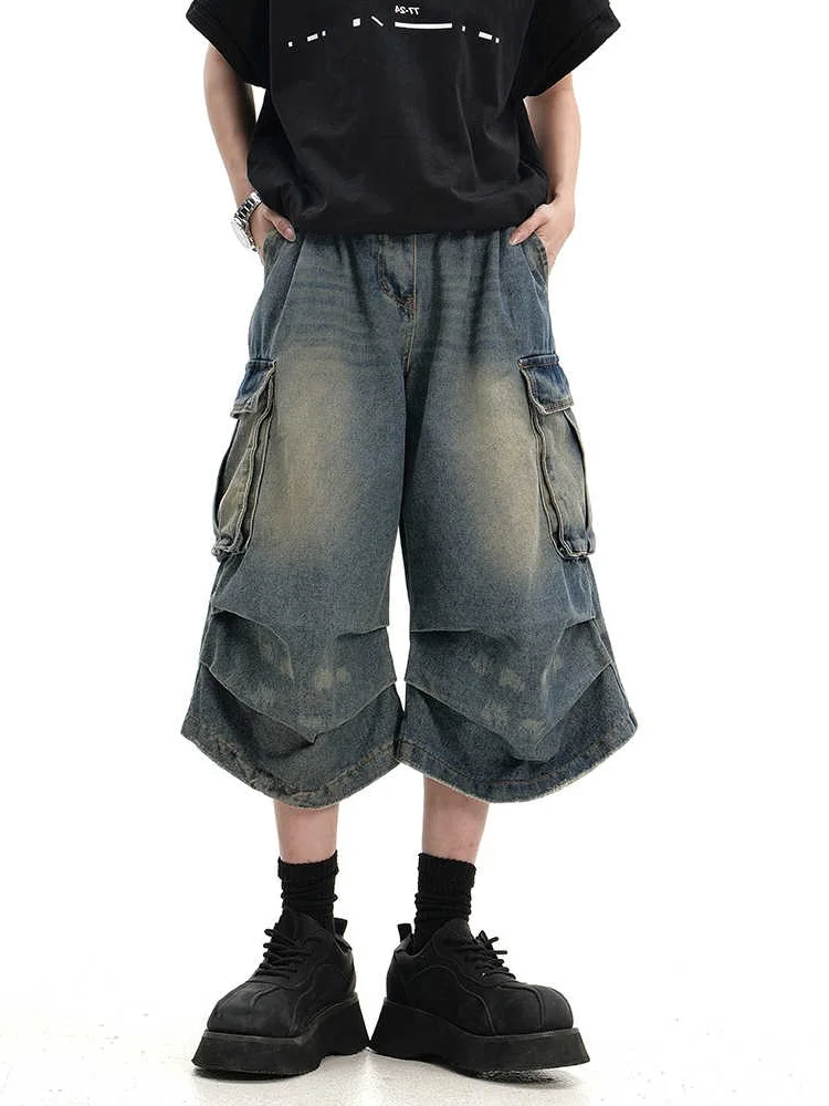 

Мужские широкие джинсы в американском ретро-стиле, свободные, повседневные, летние, молодежные, прямого кроя, без стрейча