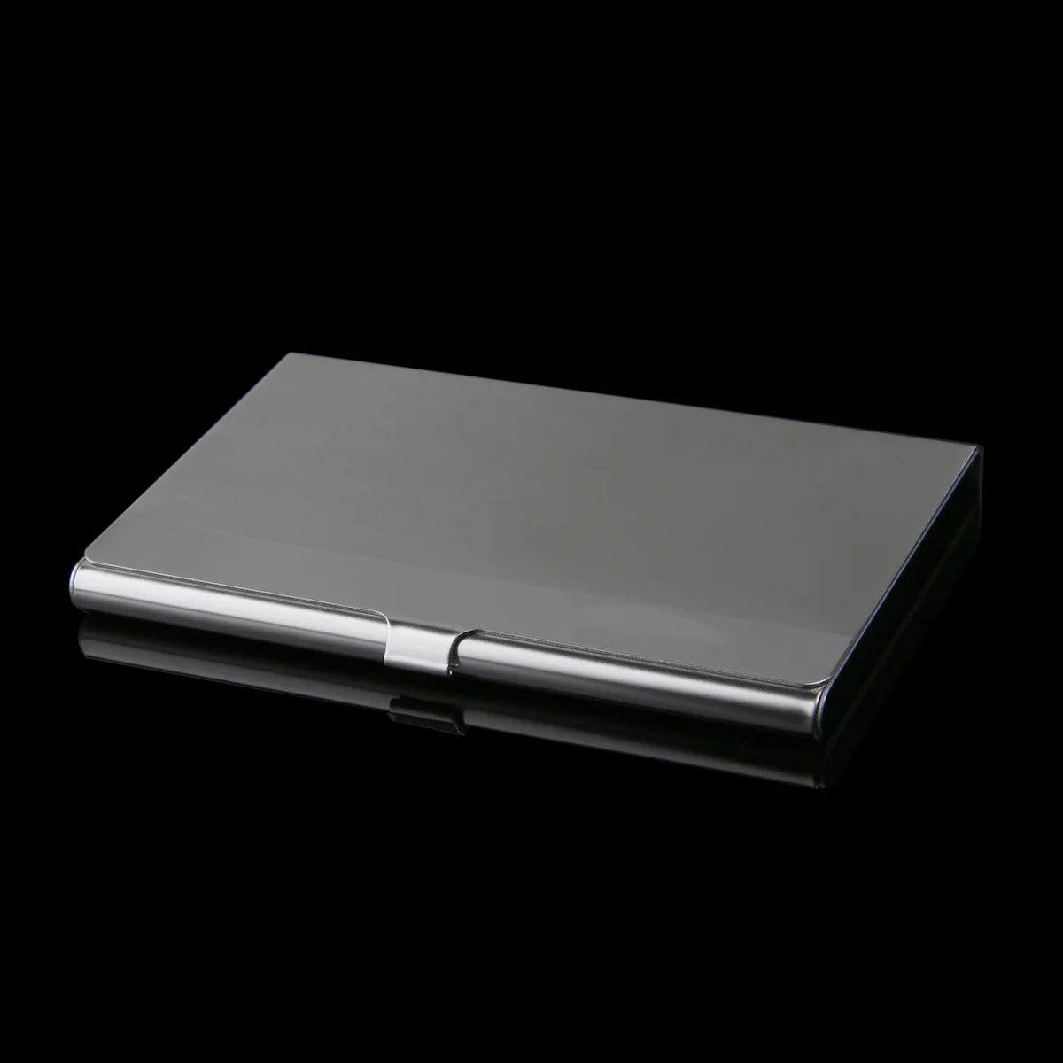 حافظة حامل بطاقات عمل من الفولاذ المقاوم للصدأ باللون الفضي، محمولة رفيعة وصغيرة الحجم، منظم اسم الائتمان، محفظة جيب، محفظة معدنية للأعمال #5