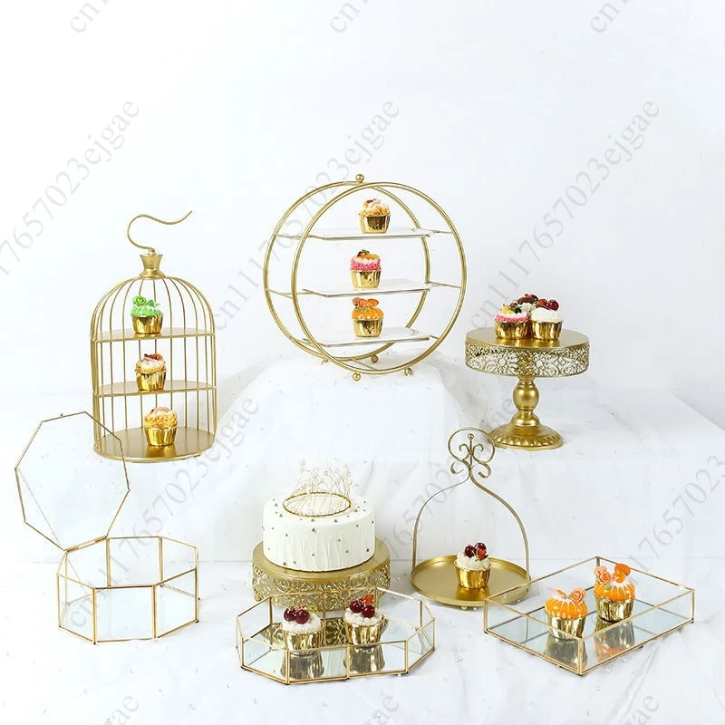 Dessert Table Ornament Display Rack Set Pastry Tray Cold Meal Tea Break Table Cake Rack Afternoon Tea Snack Rack