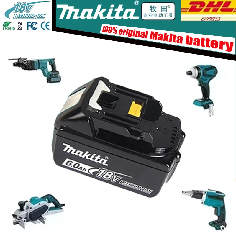 

100% New Original Makita 18V 6.0Ah Battery ,Suitable for all 18V electric tools in Makita, BL1830 BL1850 BL1840 BL1860