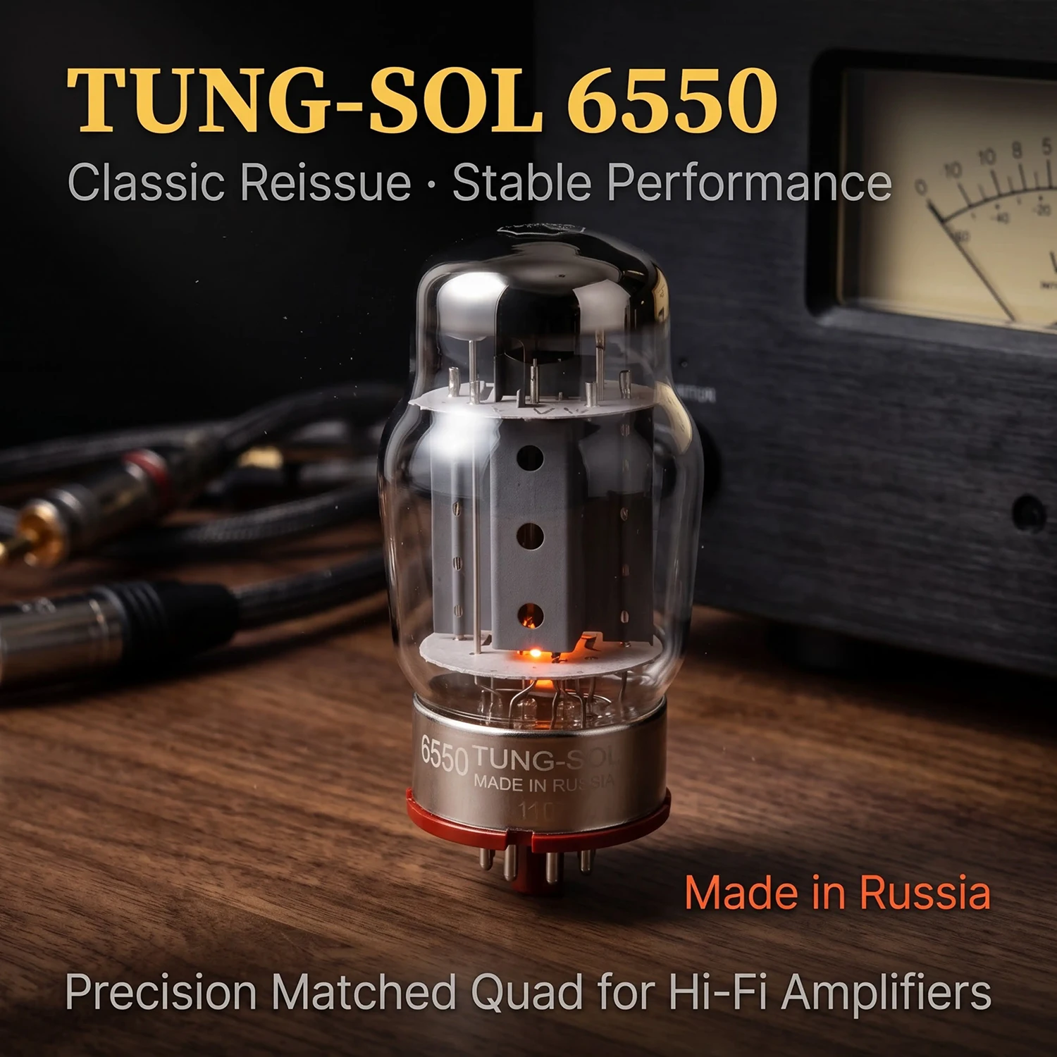 Russian TUNG‑SOL 6550 Vacuum Tube Replace KT88 Beam Power Tetrode 8-Pin Octal For HiFi Guitar Push-Pull Amplifier, Matched Pair