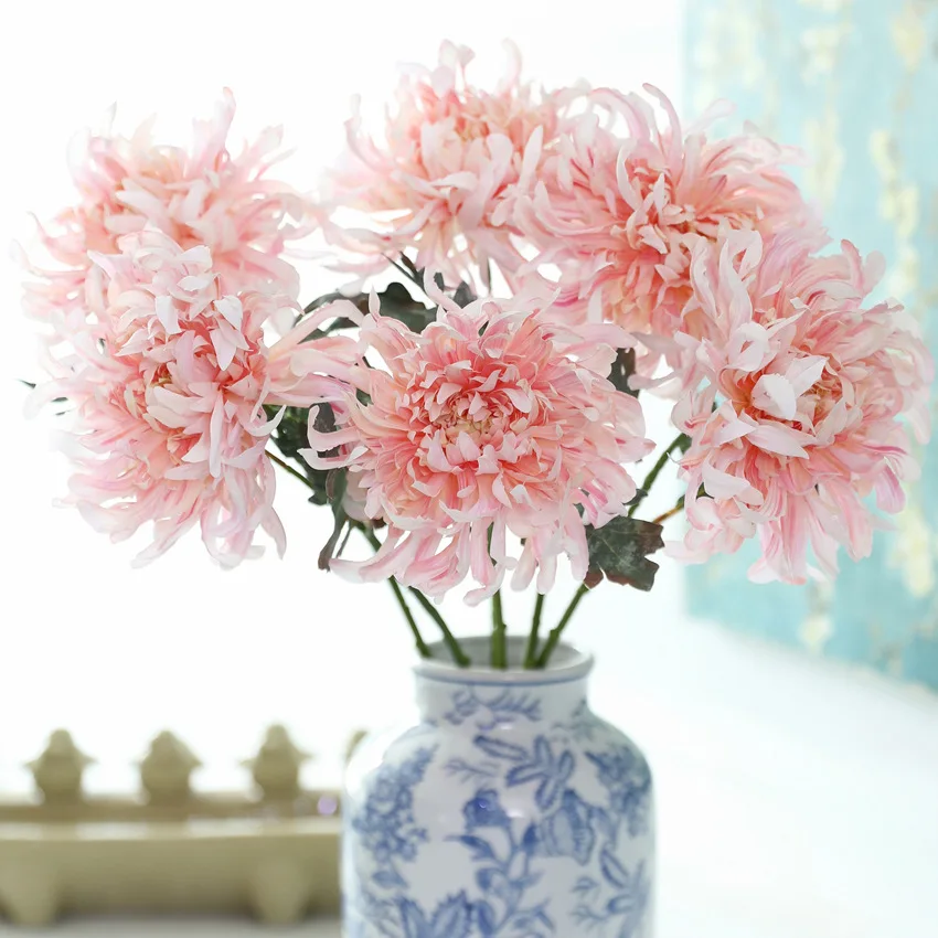 5 Stück Künstliche 3D-gedruckte Krallen-Chrysanthemen aus Seidenblumen, Durchmesser 15 cm, Hochzeitsdekoration, Kunstblumen für Festival- und Heimdekoration – Detail 6