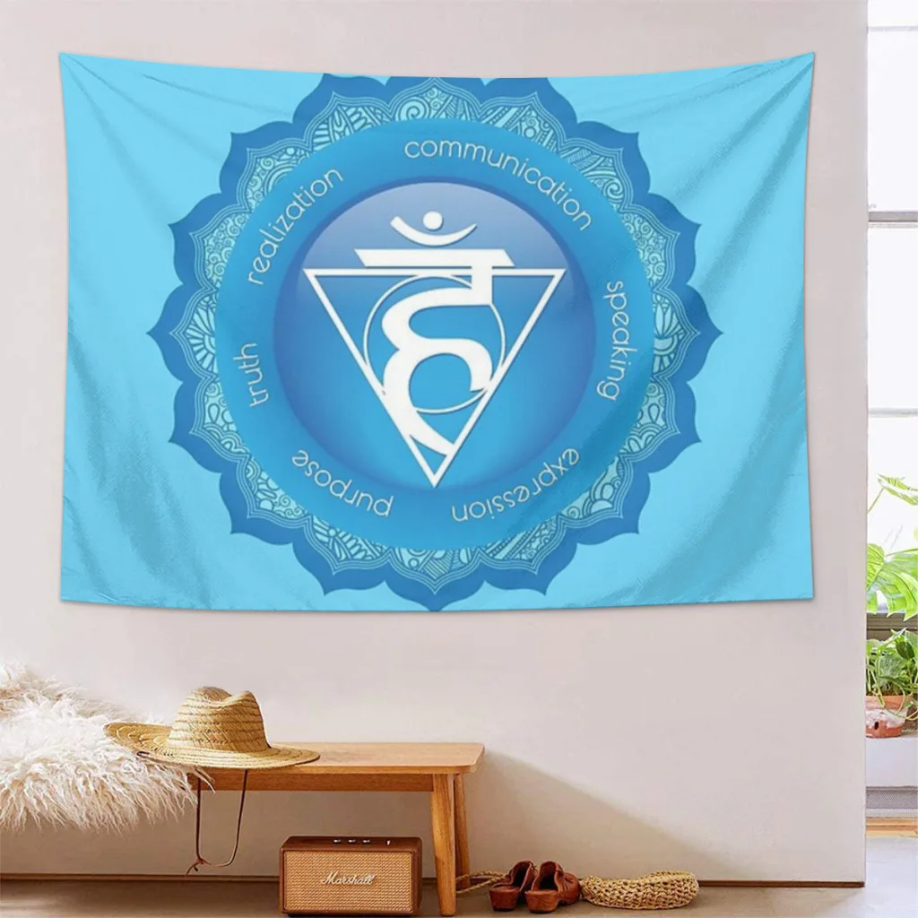 Throat Chakra Mandala - 52 BBG Wall Hanging Tapestry Home Wall Decoration