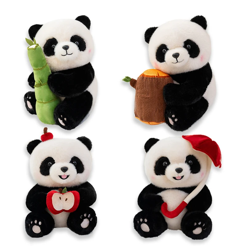 

Cute Panda Plush Toy Stuffed Soft Animals Panda Bold Bamboo Shoot Apple Soft Doll Kids Toys Birthday Gift