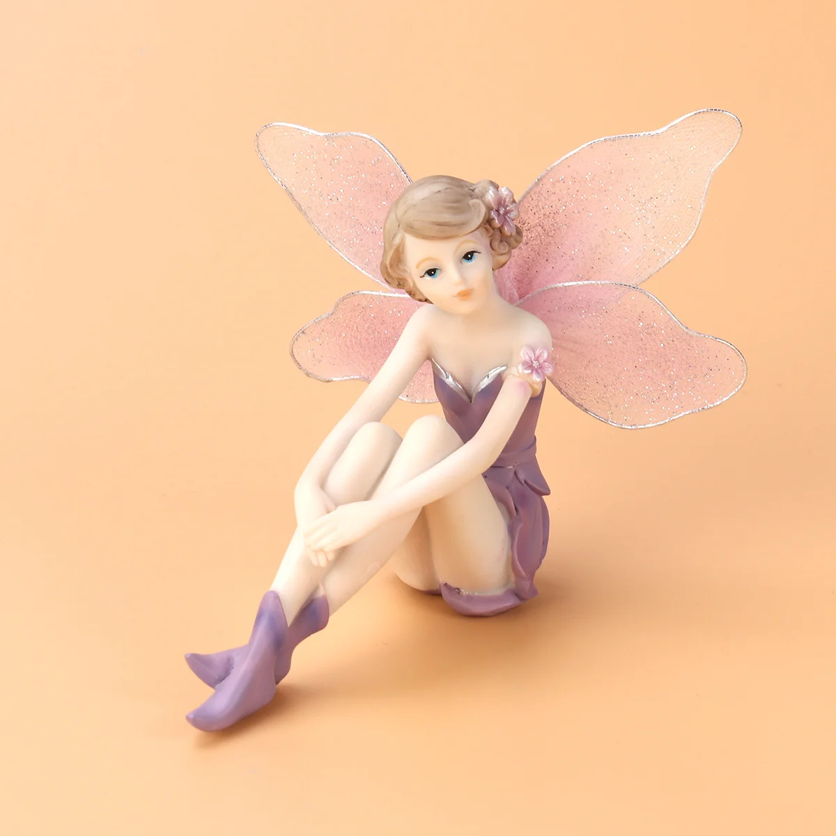 

Creative Resin Angel Ornament Sitting Position Style B Legs Closed Unique Fairy Garden Accessory for Christmas Mother's Day Gift