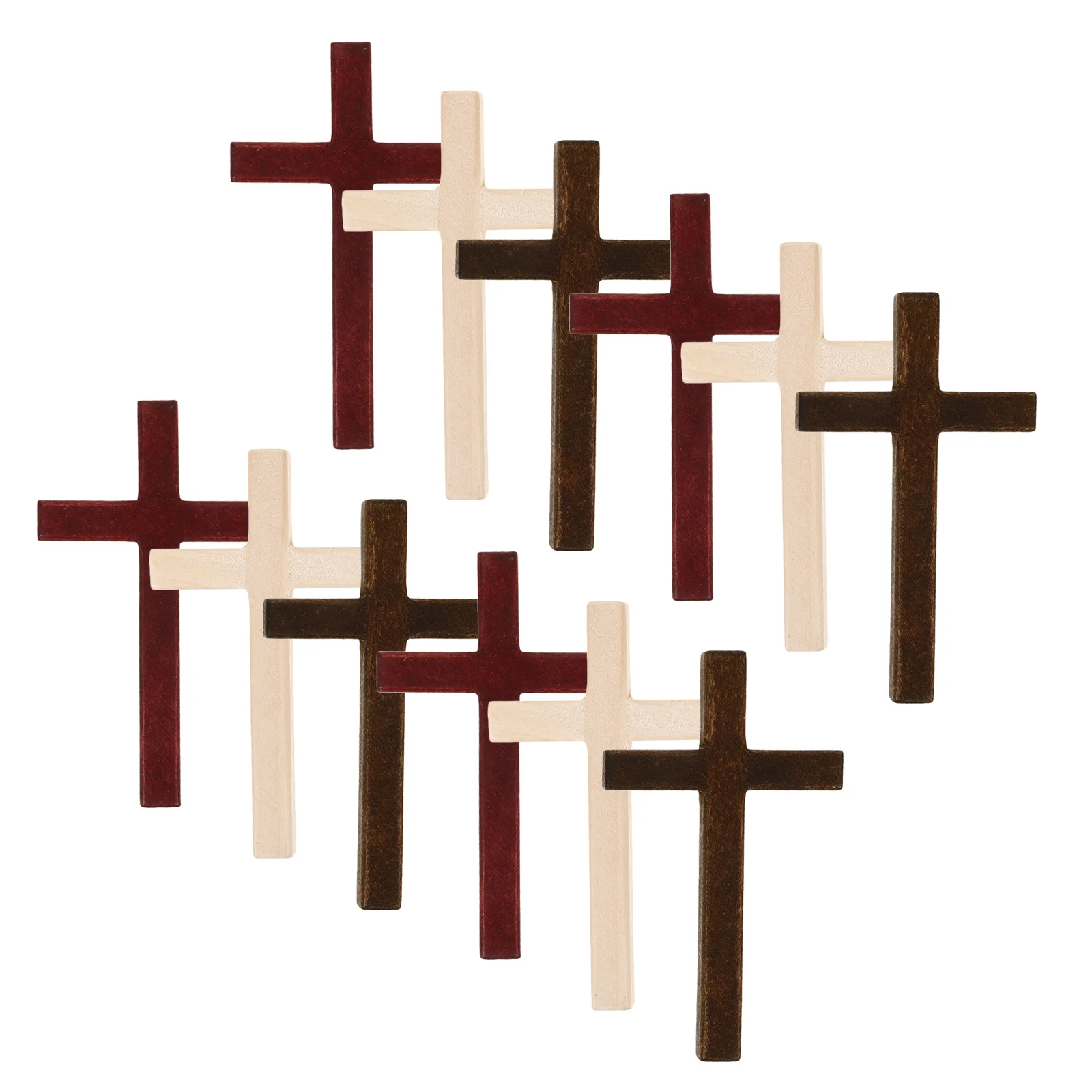 

12Pcs Small Wooden Cross for Prayer Handheld Religious Cross 12x7cm Natural Finish Portable Faith Symbol Ideal Daily Worship