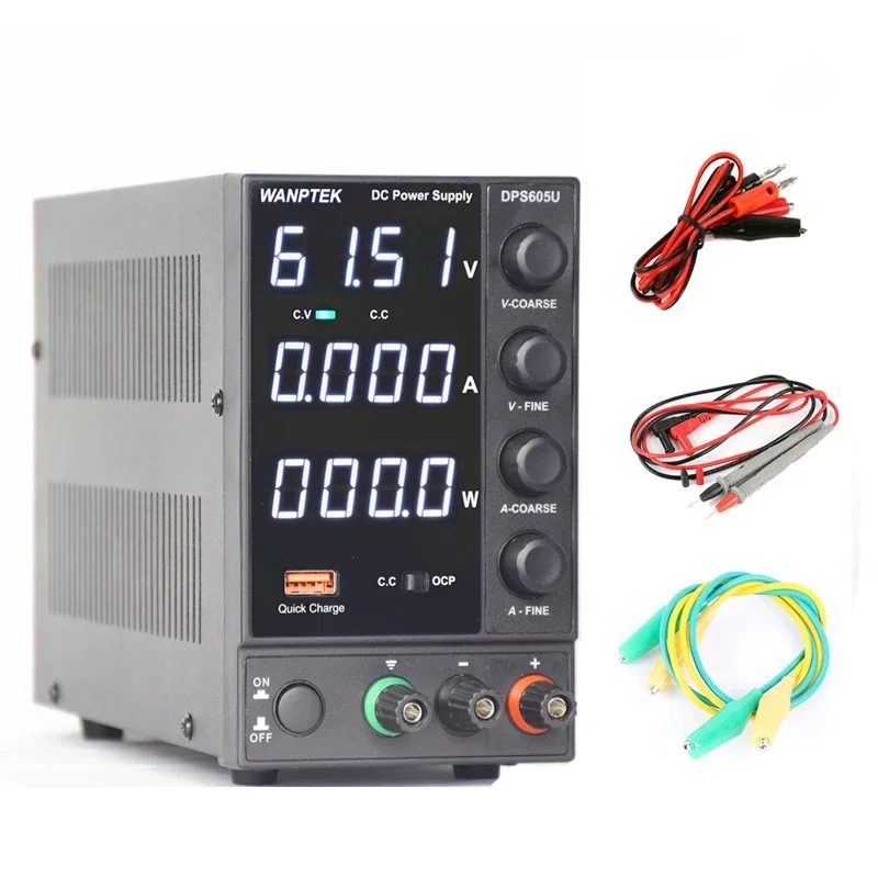 DPS 30V 60V 5A 10A Adjustable Compact Switching DC Power Supply 305U 605U 3010U OCP USB Fast Charger Lab Repair Tool