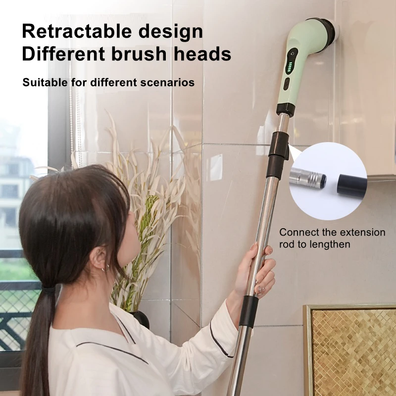9-in-1 Electric Cleaning Brush Electric Spin Cleaning Scrubber Electric Cleaning Tools Parlour Kitchen Bathroom Cleaning Gadgets