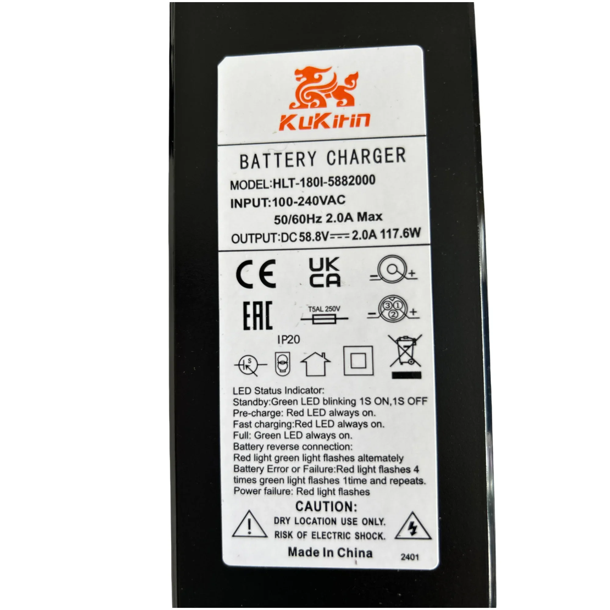 

Original Kugoo Kukirin G2 Master 58.8V 2.0A Lithium Charger Electric Scooter Battery Charger Parts Replacement Accessories