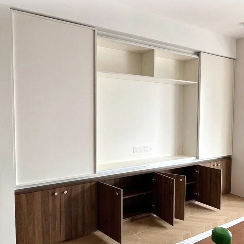 Push-pull Sliding Door Rail Damping Buffer Cabinet Hidden External Hanging Electric Sliding Door Rail Kit Hardware Accessories