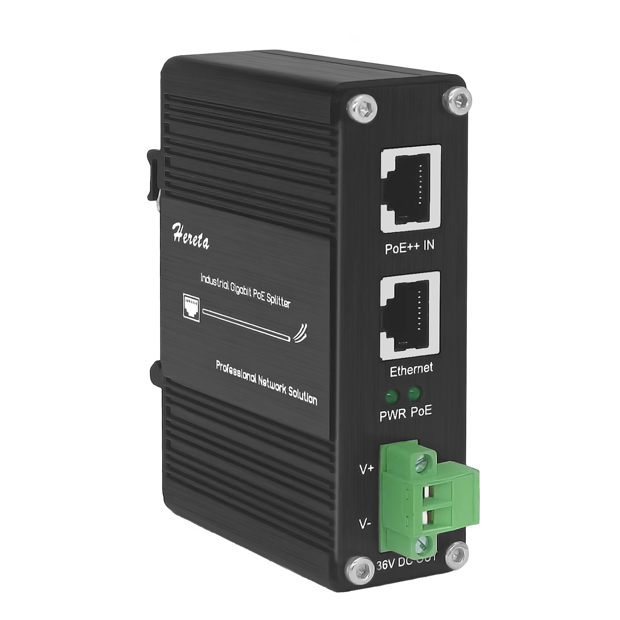 Ethernet PoE Splitter RJ45 PoE Ethernet Switching Gigabit Industrial Network Switches 802.3bt PoE++ Splitter Output Voltage 36DC