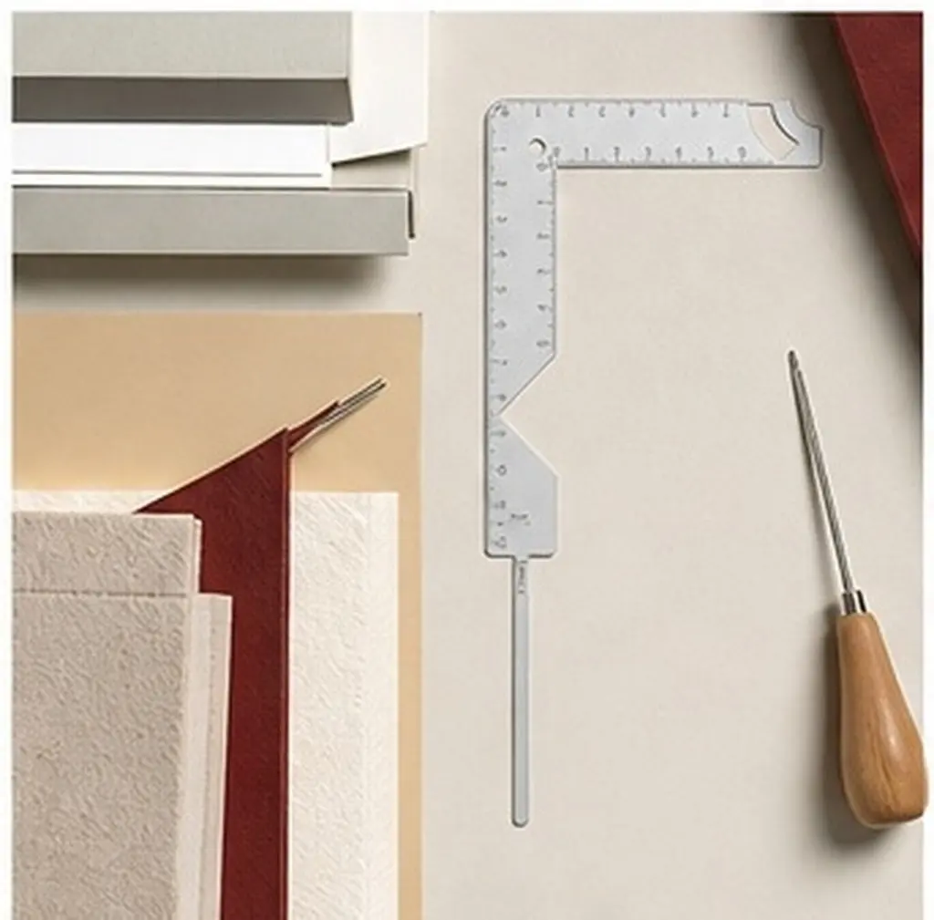 Metal Book Cover Making Tool Paper Crafting Ruler For Bookbinding Sturdy Guide Precise Measurement Marking