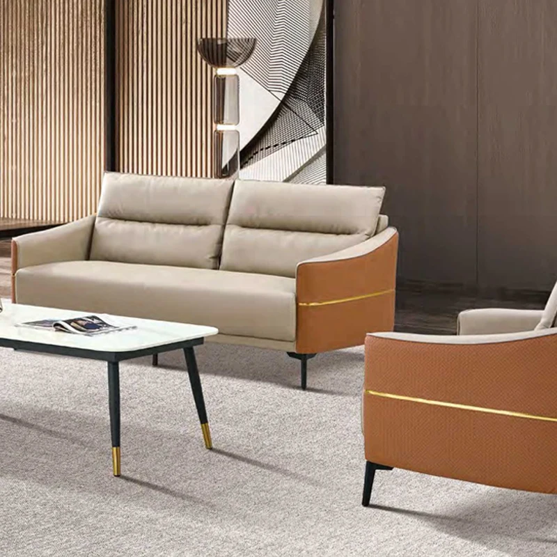 

Light Luxury Multifunctional Modular Office Sofa Set Modern Design with Leather Cover for Reception & Public Areas