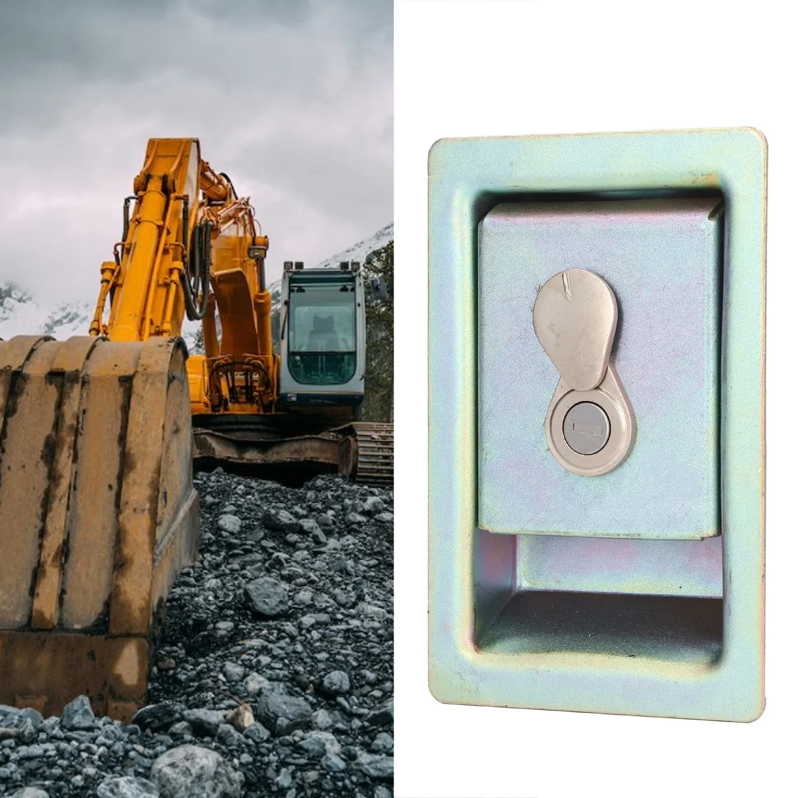 Excavator Hydraulic Pump Lock Side Door Aluminum Alloy with 2 Keys for KATO HD 200 Excavator Hydraulic Pump Side Door Lock view 4