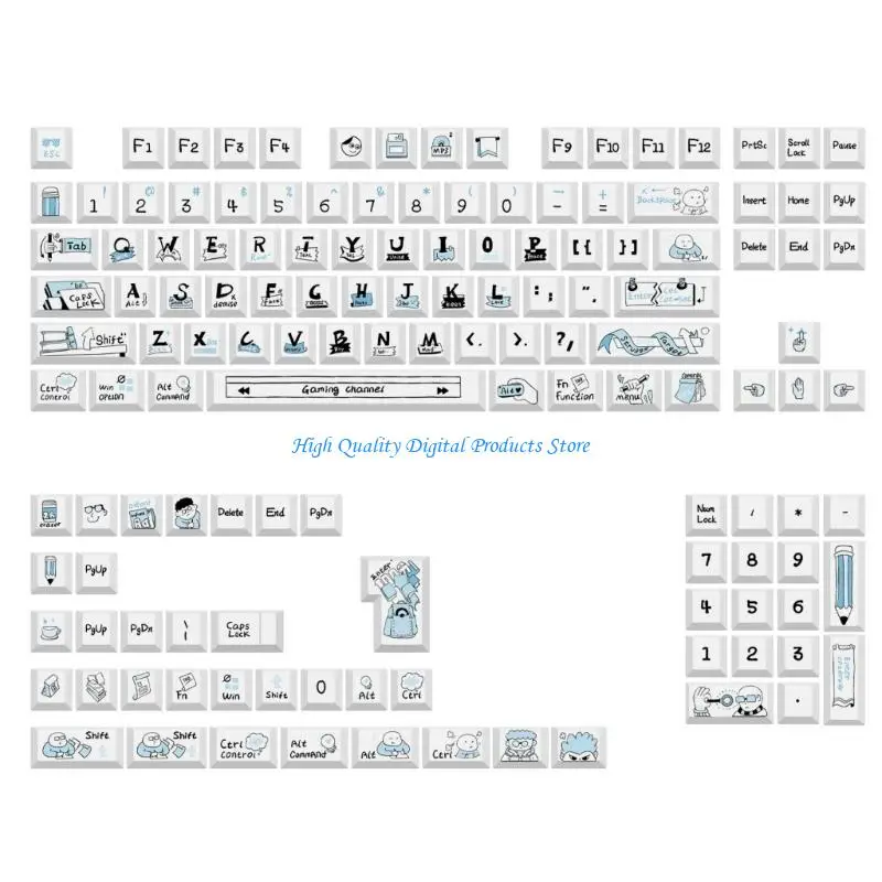 

U2JE 136Pcs Customized Dye Sublimation Keycaps Original Height Sea Salt Course Keycap