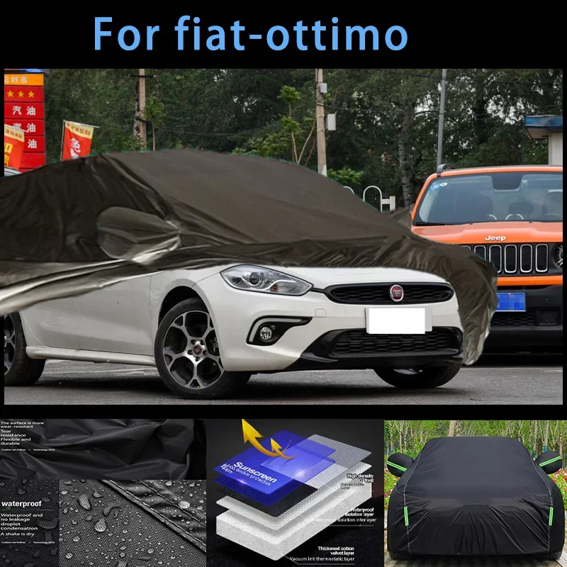 

For fiat-ottimo Outdoor Protection Full Car Covers Snow Cover Sunshade Waterproof Dustproof Exterior Car accessories