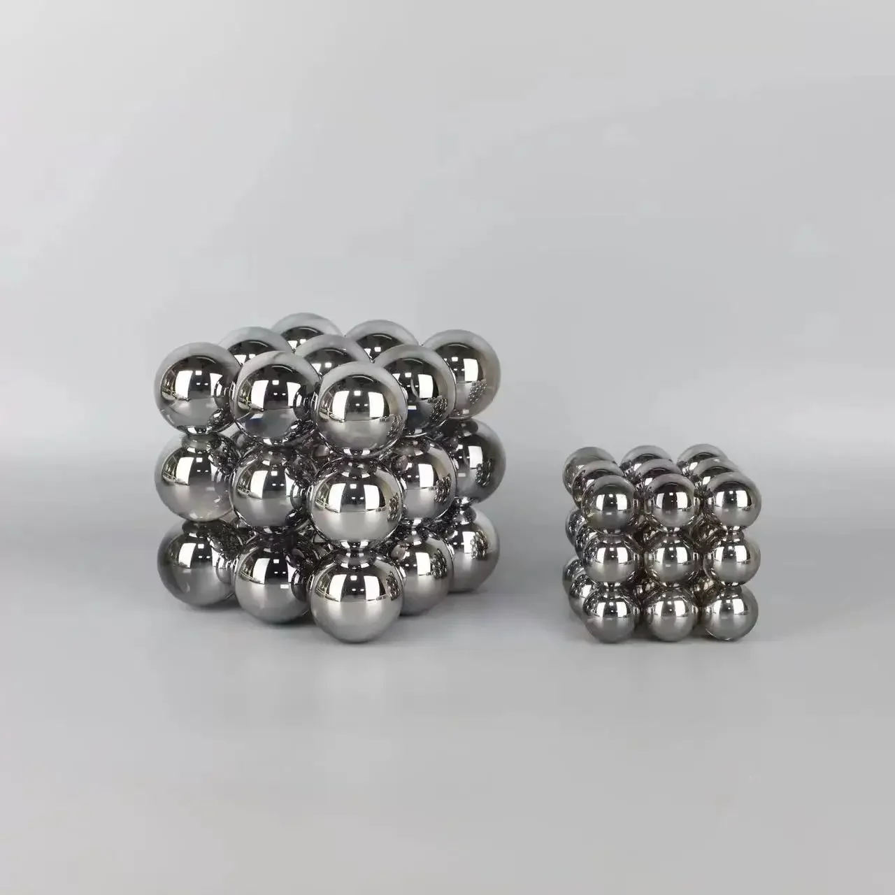 Creative Geometric Crystal Ornaments Stack Ball Blocks Molecular Glass Handicrafts Silver Ball Home Decoration Accessories
