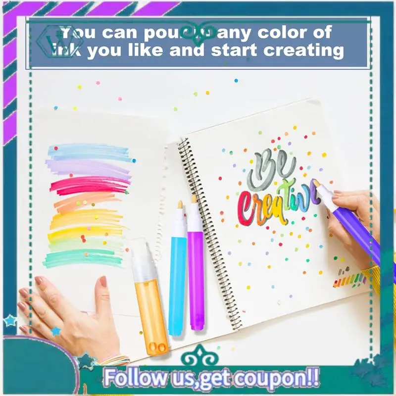 

16Pcs Refillable Acrylic Paint Markers 15 Mm Empty Acrylic Markers White Refillable Paint Pen 3Pcs Dropper