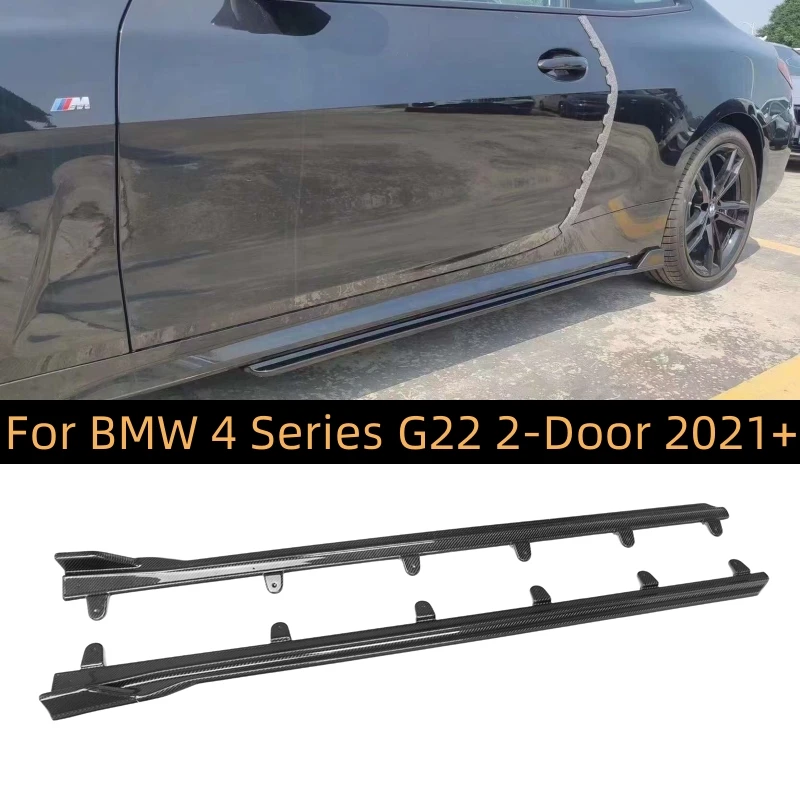 

For BMW 4 Series G22 2-Door 2021+ High Quality 2Pcs/1Set Carbon Fiber Side Skirt Spoiler Protector Cover