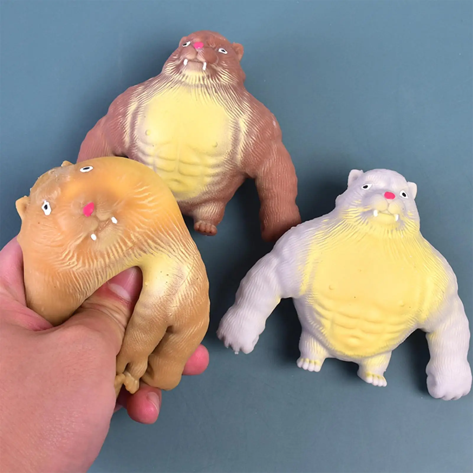 ของเล่นบีบรูปเสือจิ๋ว ของเล่นบีบคลายเครียดแบบนุ่ม บีบแล้วคืนรูปช้า ของเล่นเสริมพัฒนาการทางประสาทสัมผัสขนาดใหญ่ สำหรับเด็กและผู้ใหญ่ ช่วยผ่อนคลายความวิตกกังวล