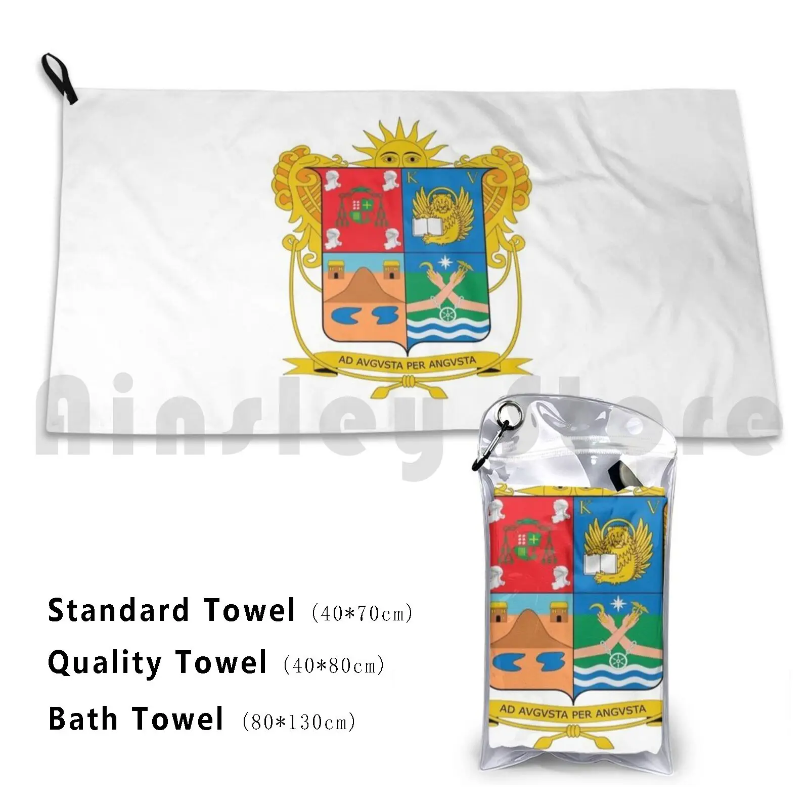 Seal Of Irapuato , Mexico Custom Towel Bath Towel Irapuato Coat Of Arms Mexican Mexico Cerro De Arandas