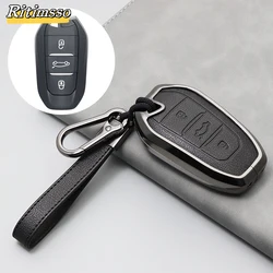 Alloy+ Leather Car Remote Key Case Cover for Peugeot 2008 3008 4008 5008 308 408 508 Citroen C4 C4L C6 C3-XR Picasso DS3 DS4 DS5