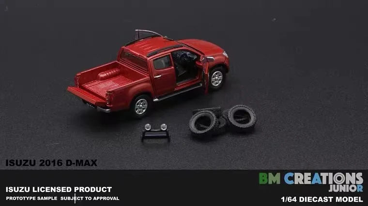 BM 1:64 ISUZU D-MAX  red  diecast alloy car model Children's toys and gifts