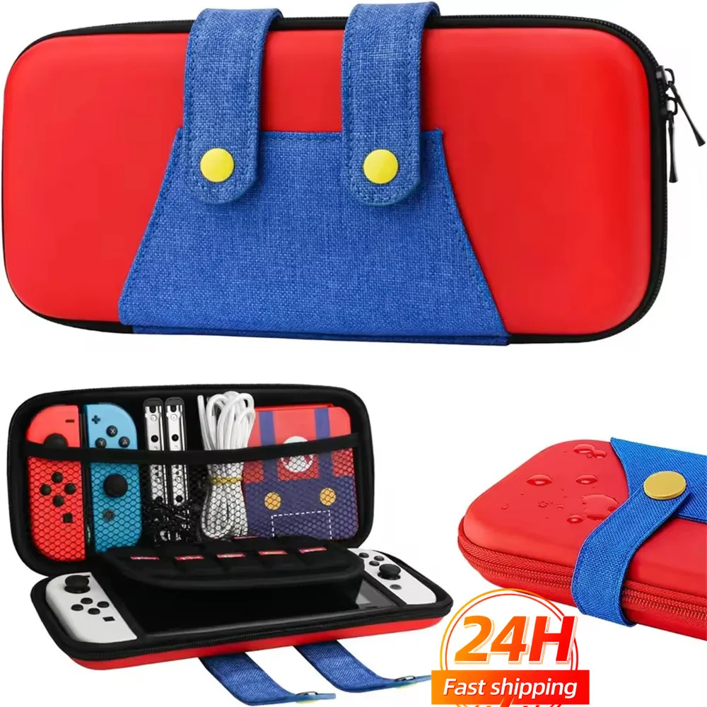 Estuche de Almacenamiento EVA Compatible con Nintendo Switch/OLED, Estuche de Transporte Portátil y Bonito con Capacidad para 10 Juegos para Mario