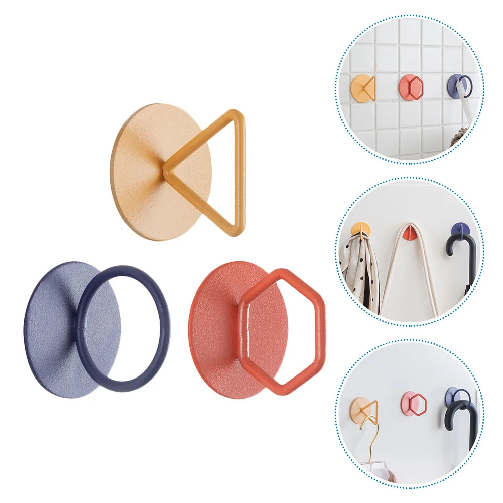 3 PCS Literature and Hook up Wall Clothes Rack Carbon Steel Multi Hanger Creative Hooks