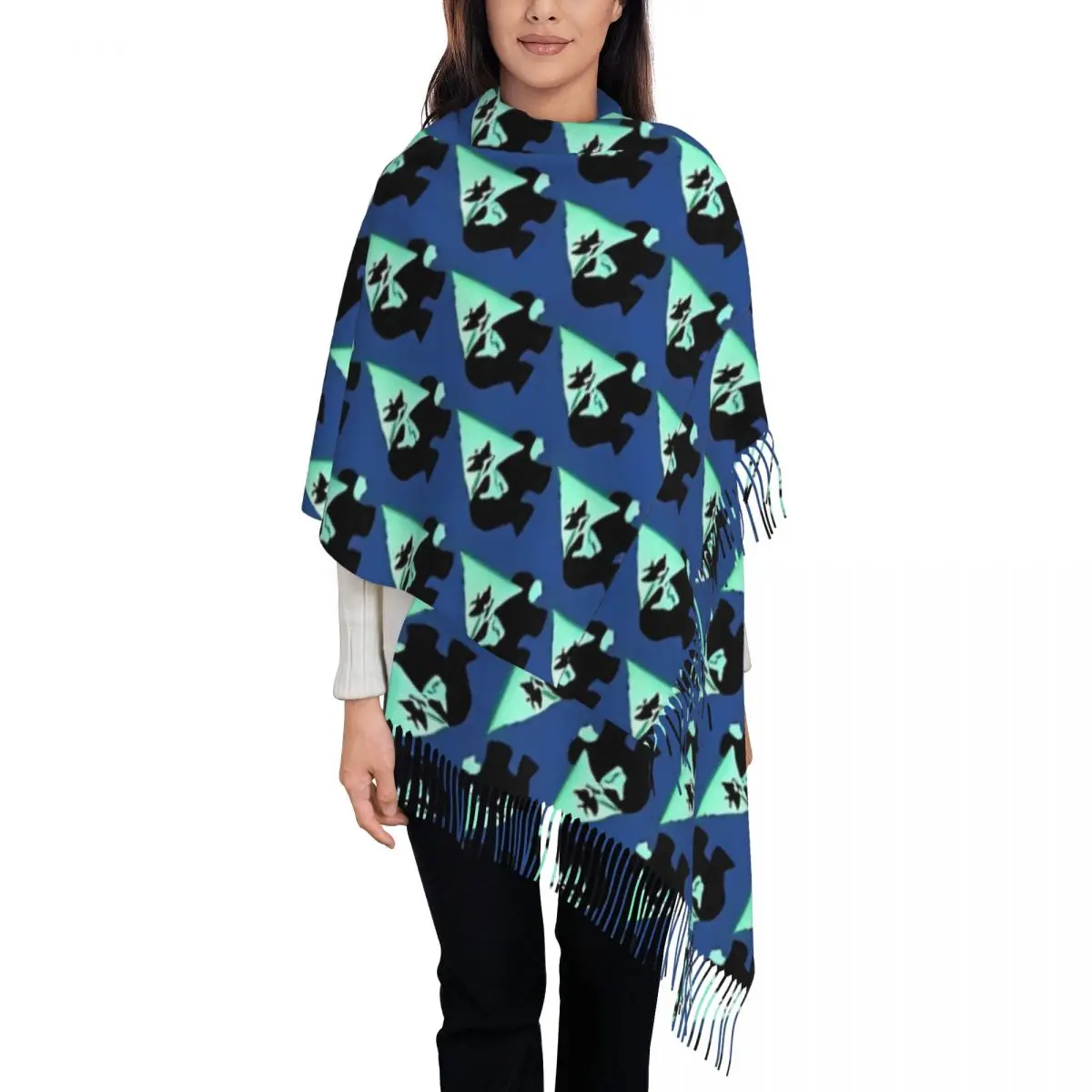 Spamton The Hacker Shawls Wraps for Ladies Winter Warm Long Soft Scarf Deltarunes Video Games Pashminas Tassel Scarves