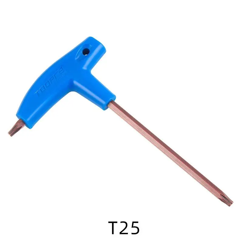 T25 3/4/5/6MM Chiave a brugola per bici Manico in plastica esteso a forma di T con doppie estremità Strumenti di riparazione multifunzionali per