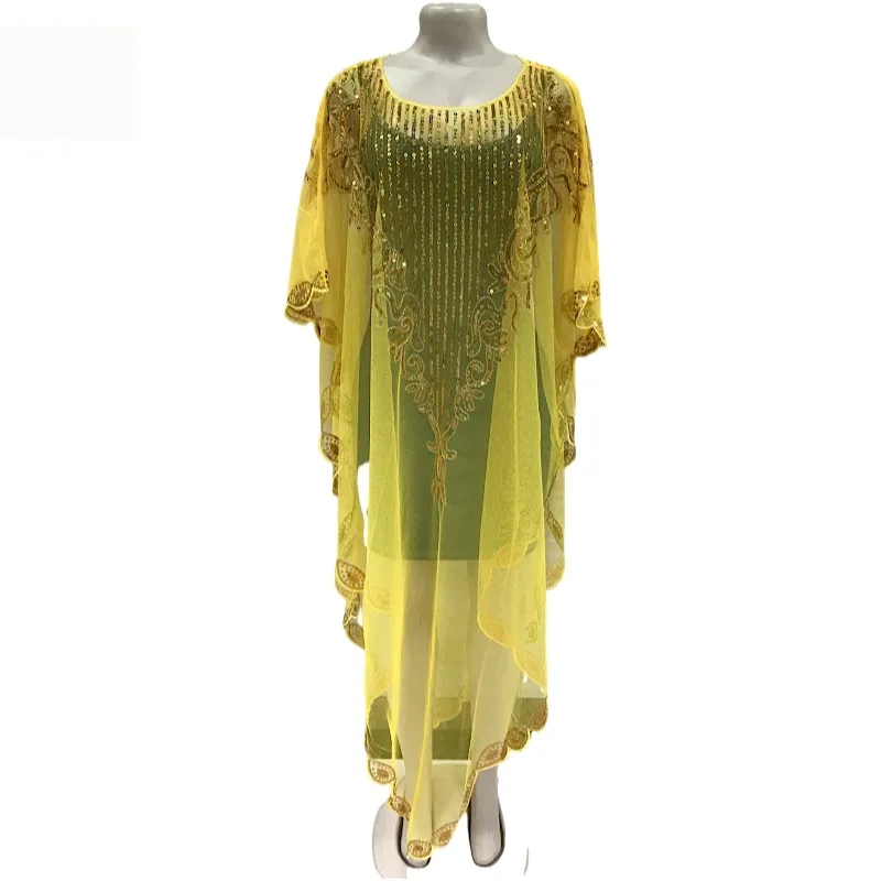 African Dashiki Dubai Muslim Women Diamond Loose Lace Maxi Dress Summer Abaya Kaftan Morocco Boubou Evening Gown Jalabiya Caftan