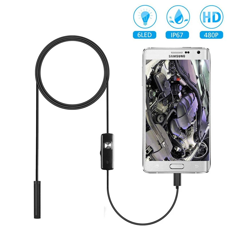 

3IN1 Mini Endoscope Camera Android Micro USB Type-C 5.5/7mm Borescope Waterproof LED Car Inspection for Laptop PC Sumsang Huawei