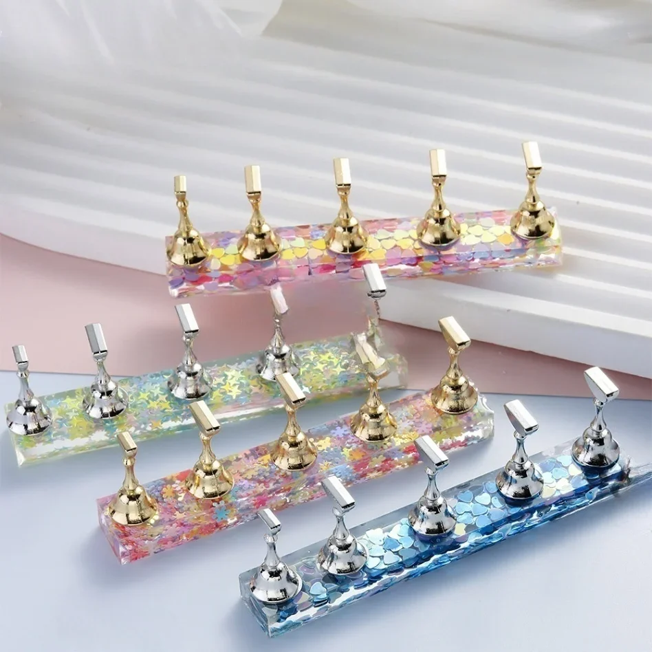 Nail Practice Bracket Display Plate Magnetic Fingernail Exercise Acrylic Tool Nail Tips Holders Flase Nail Training Chess Borad