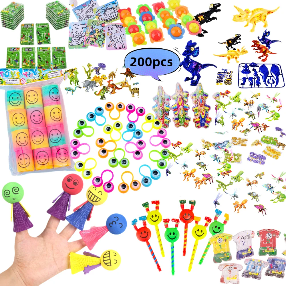 

200 Pieces Kids Birthday Party Pop Pinata Stuffed Baby Shower Set Toy Whistle Maze Toy Gift Game Gift Pack Carnival Prizes