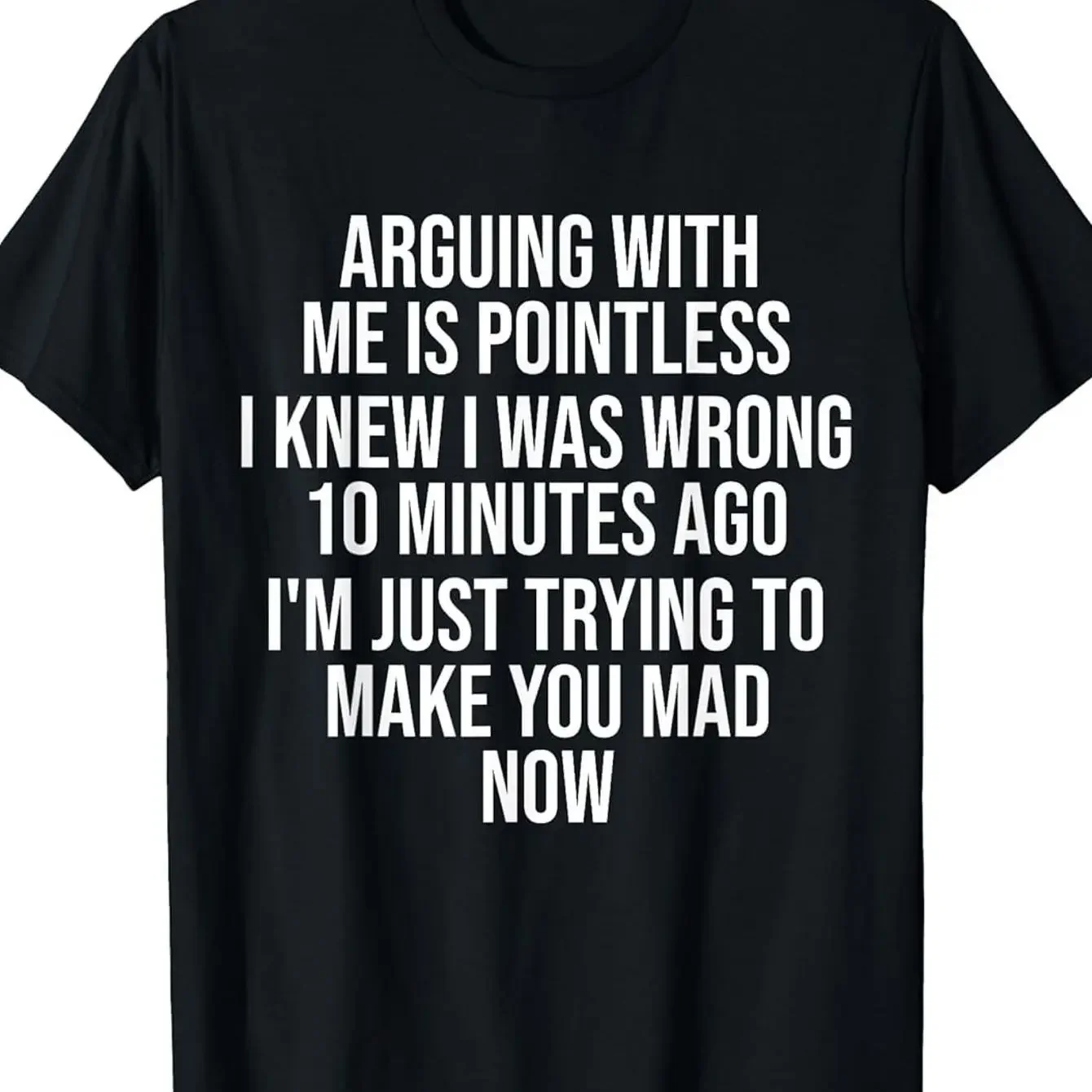 The Funny Crew-neck T-shirt and I Were Arguing, But It Was Useless. I Knew I Was Wrong 10 Minutes Ago. Casual Travel Clothing